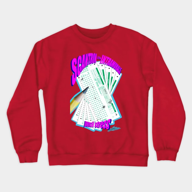 Scantron & the INTRAMURALS- pencil stress tour shirt Crewneck Sweatshirt by Popoffthepage